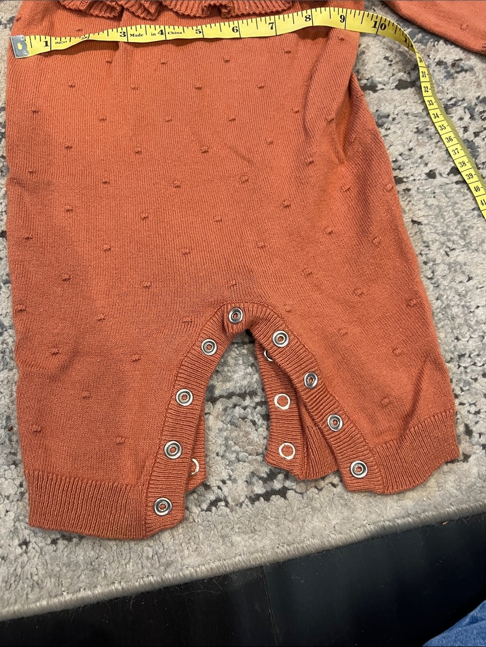 Carter's Rust Orange Ruffle Knit One-Piece Bodysuit - Picture 4 of 4